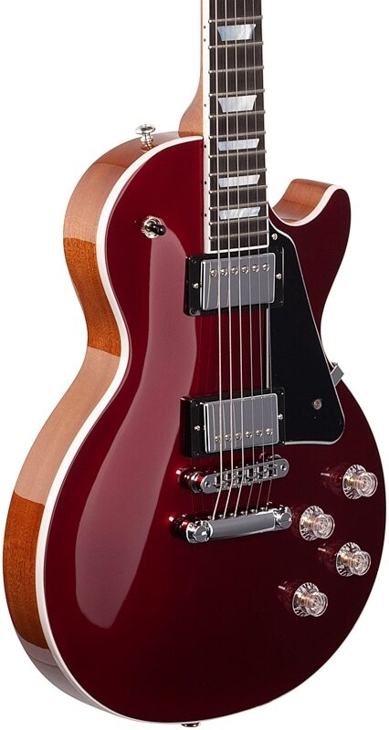 Gibson Les Paul Modern Electric Guitar (with Case), Sparkling Burgundy Top, Full Left Front