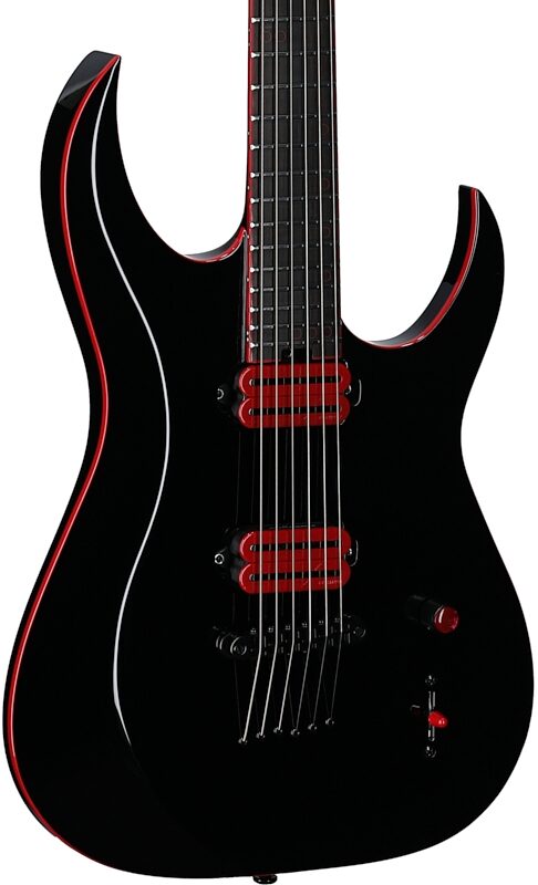 Schecter Sunset 6 Red Dawn Electric Guitar, Gloss Black, Full Left Front