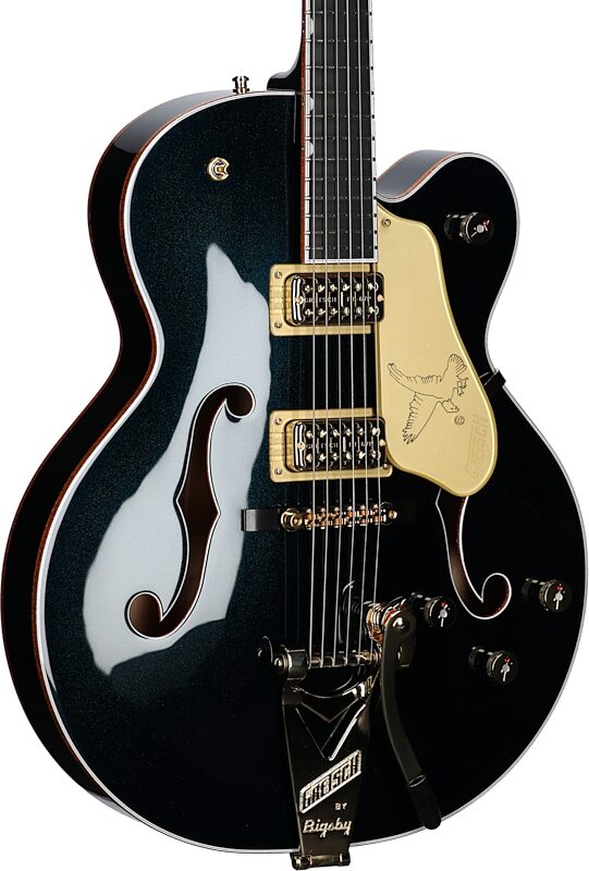 Gretsch G6136TG Players Edition Falcon Electric Guitar (with Case), Midnight Sapphire, Full Left Front