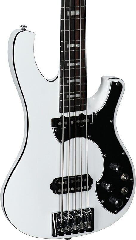 Schecter Stargazer 5 Electric Bass, Gloss White, Full Left Front