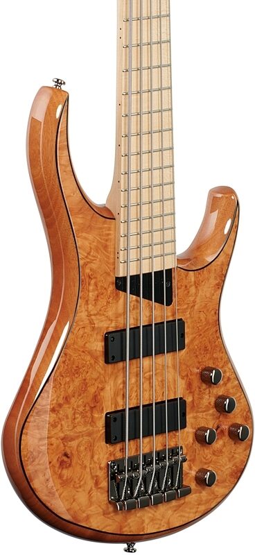 MTD Kingston Z5MP Electric Bass, 5-String, Satin Natural Burled Maple, Scratch and Dent, Full Left Front