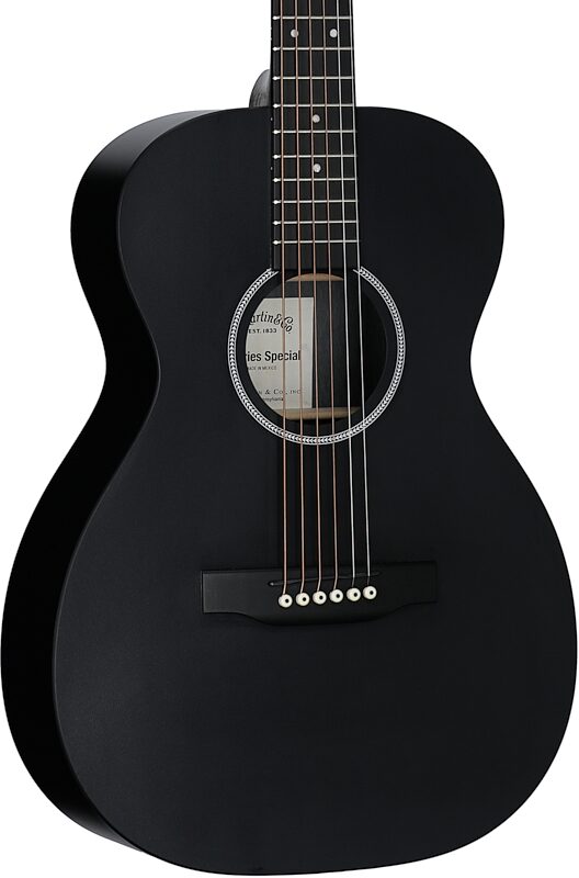 Martin 0-X1 Black Acoustic Guitar (with Gig Bag), Black, Full Left Front
