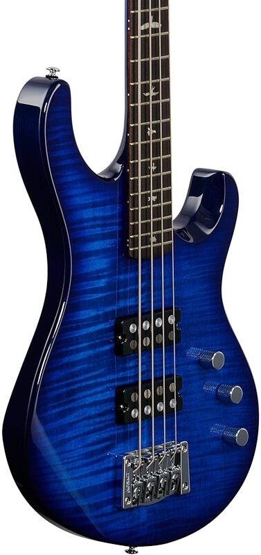 PRS Paul Reed Smith SE Kingfisher Electric Bass (with Gig Bag), Faded Blue Burst, Blemished, Full Left Front