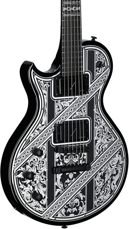 Schecter Solo II Przym Palladium Electric Guitar, Left-Handed, Gloss Black, Full Left Front