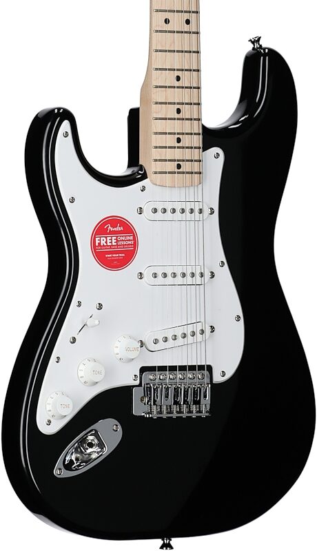 Squier Sonic Stratocaster Electric Guitar, Left-Handed, Black, Full Left Front
