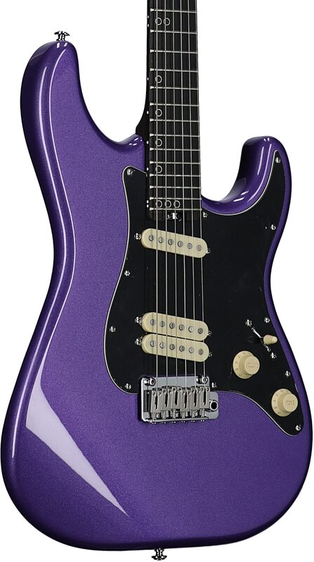Schecter MV-6 Electric Guitar, with Ebony Fingerboard, Metallic Purple, Full Left Front