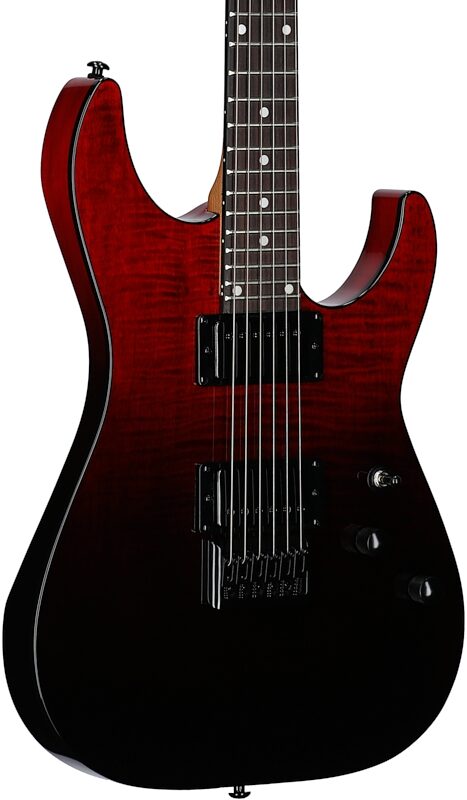 Schecter C-1 Standard Electric Guitar, Blood Burst, Full Left Front