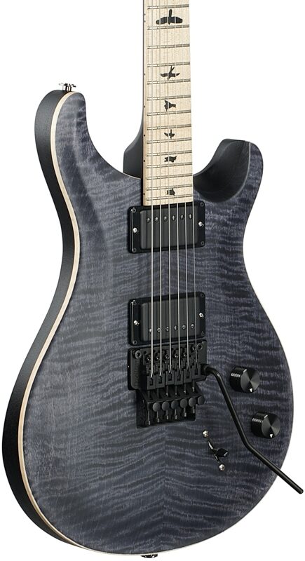 PRS Paul Reed Smith Dustie Waring CE24 Electric Guitar, with Floyd Rose (with Gig Bag), Gray Black, Full Left Front