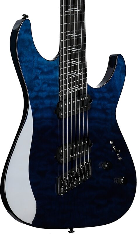 Schecter Reaper 7 Elite Multiscale Electric Guitar, 7-String, Deep Ocean Blue, Scratch and Dent, Full Left Front