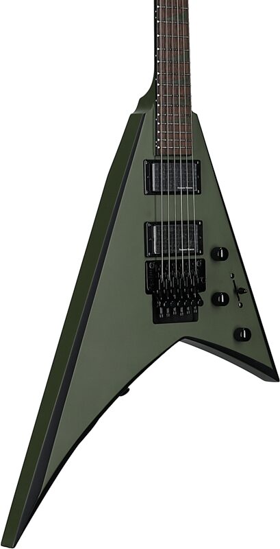Jackson X Series Rhoads RRX24 Electric Guitar, with Laurel Fingerboard, Matte Army Drab, with Black Bevel, Full Left Front