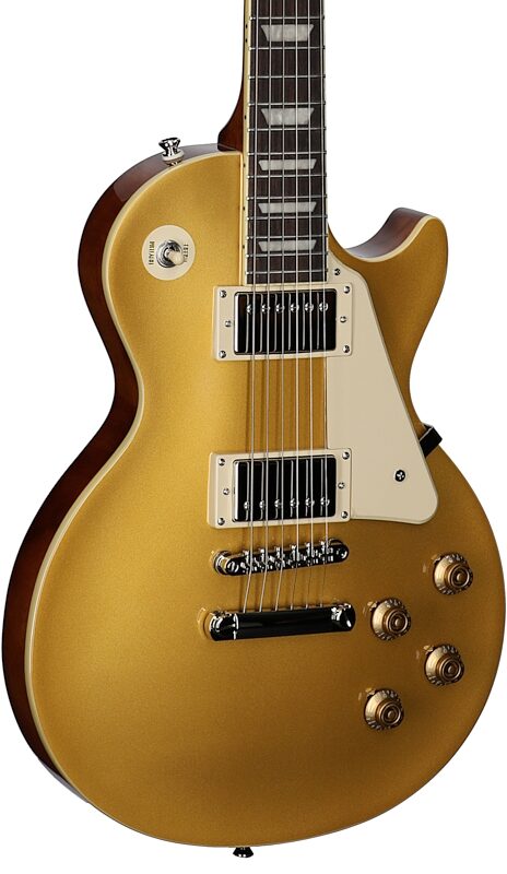 Epiphone Inspired by Gibson Les Paul Standard '50s Electric Guitar (with Gig Bag), Gold Top, Full Left Front