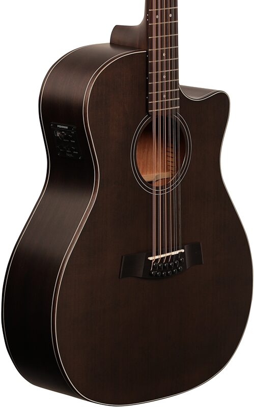 Schecter Orleans Studio Acoustic-Electric Guitar, 12-String, Satin See Thru Black, Full Left Front