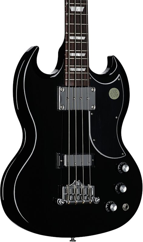 Gibson SG Standard Electric Bass (with Case), Ebony, 18-Pay-Eligible, Full Left Front