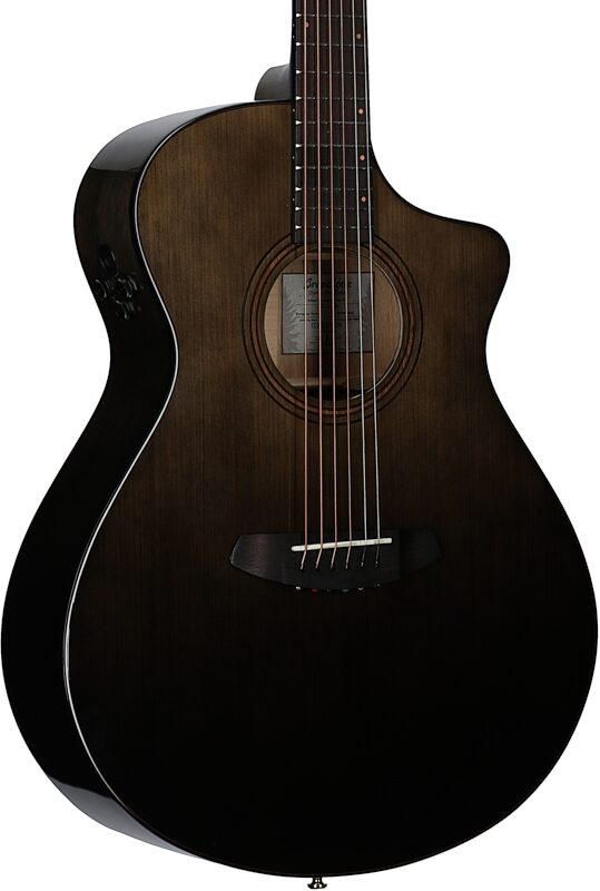 Breedlove Organic Pro Artista Concert CE Acoustic-Electric Guitar (with Case), Black Dawn, Full Left Front