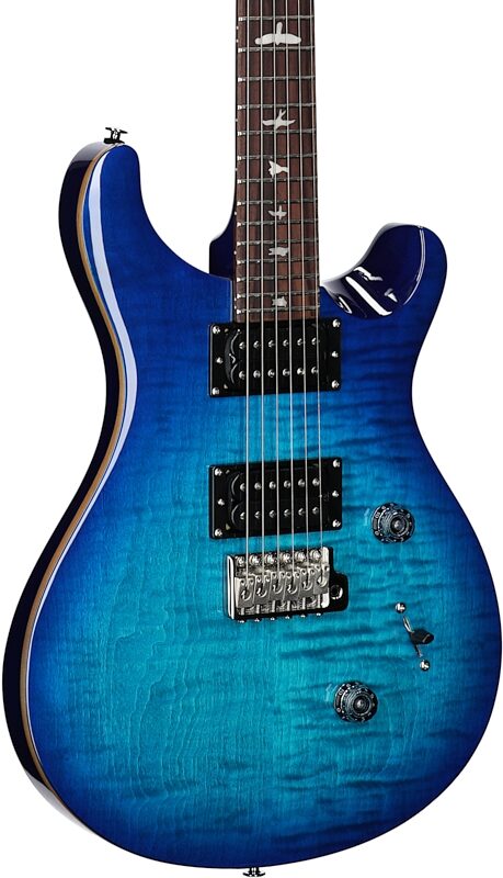 PRS Paul Reed Smith SE Custom 24 Electric Guitar (with Gig Bag), Lake Blue, Full Left Front