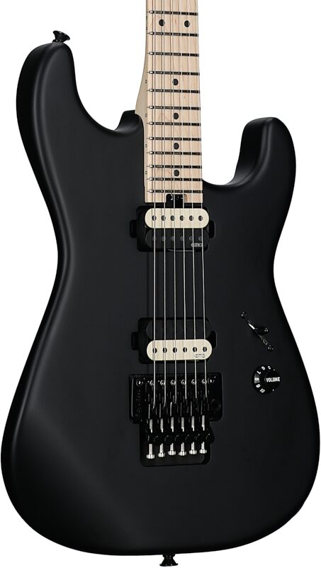 Charvel Jim Root Pro-Mod SD1 HH FR M Electric Guitar (with Gig Bag), Satin Black, Full Left Front