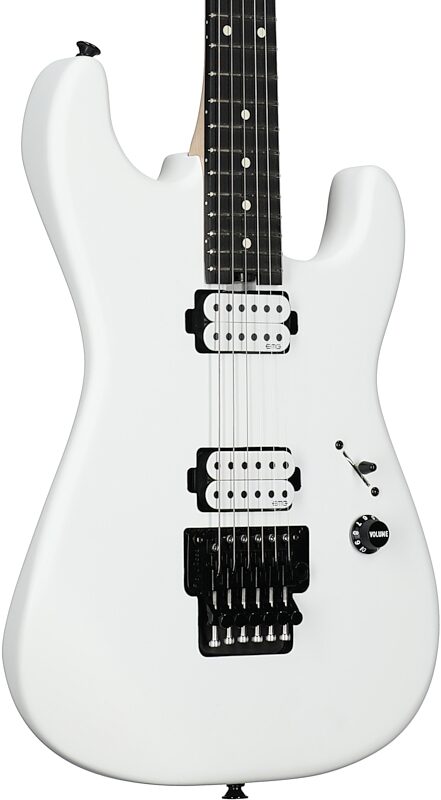 Charvel Jim Root Pro-Mod SD1 HH FR M Electric Guitar (with Gig Bag), Satin White, Full Left Front