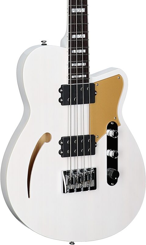 Reverend Dub King Electric Bass, Transparent White, Full Left Front