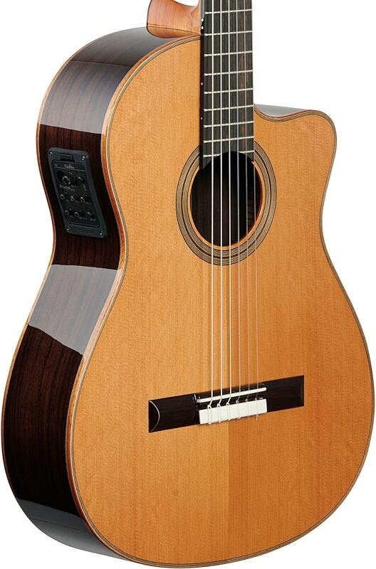 Cordoba Fusion Orchestra CE Classical Acoustic-Electric Guitar, Solid Canadian Cedar Top, Full Left Front