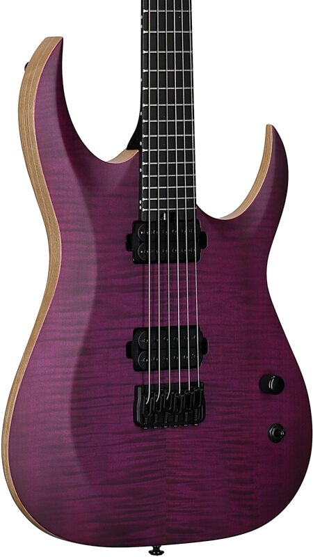 Schecter John Browne Tao-6 Electric Guitar, Transparent Purple, Full Left Front