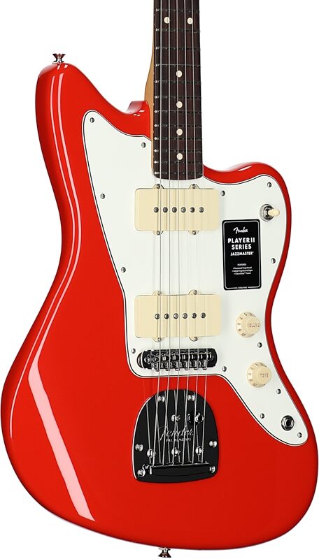 Fender Player II Jazzmaster Electric Guitar, with Rosewood Fingerboard, Coral Red, Full Left Front