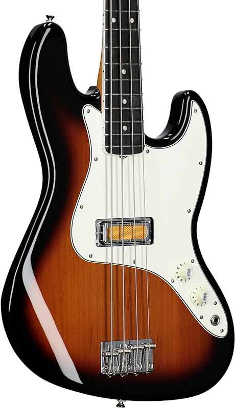 Fender Gold Foil Jazz Bass Guitar (with Gig Bag), 2 Color Sunburst, Full Left Front