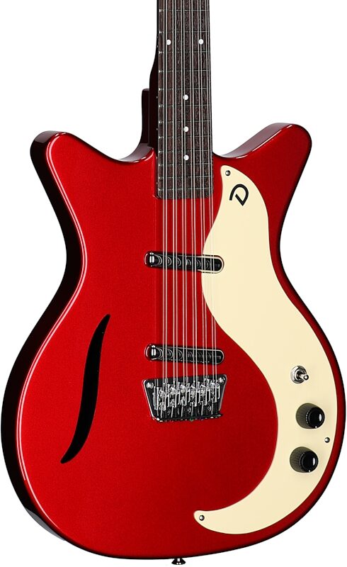 Danelectro 59 Vintage 12-String Electric Guitar, Red Metallic, Full Left Front