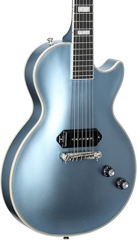 Epiphone Jared James Nichols "Blues Power" Les Paul Custom Electric Guitar (with Case), Aged Pelham Blue, Full Left Front
