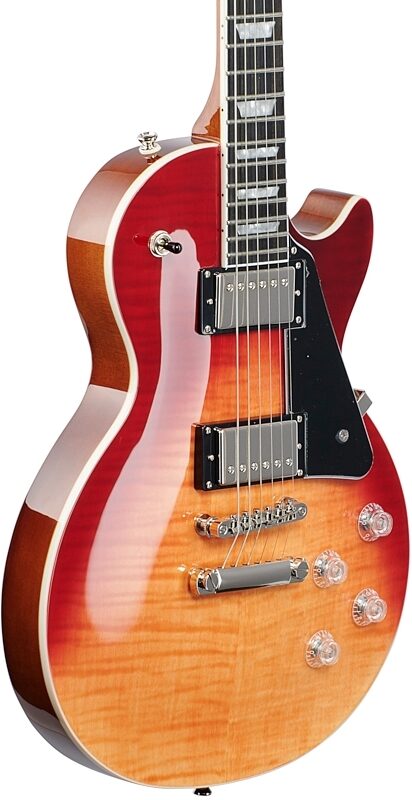 Epiphone Les Paul Modern Figured Electric Guitar, Magma Orange Fade, Blemished, Full Left Front