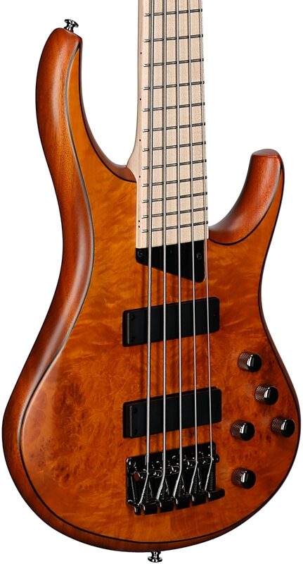 MTD Kingston Z5MP Electric Bass, 5-String (with Maple Fingerboard), Satin Amber, Full Left Front