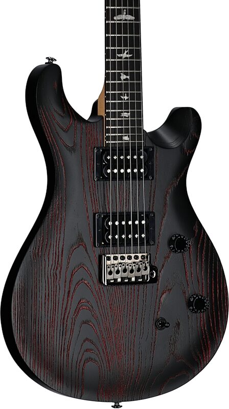 PRS SE Swamp Ash CE24 Sandblasted Limited Edition Electric Guitar (with Gig Bag), Sandblasted Red, Full Left Front