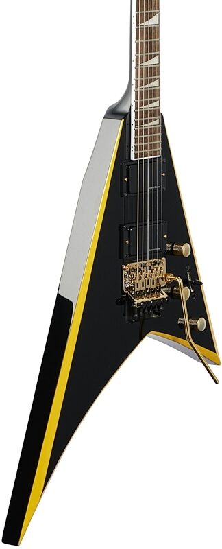 Jackson X Series Rhoads RRX24 Electric Guitar, with Laurel Fingerboard, Black with Yellow Bevel, USED, Blemished, Full Left Front