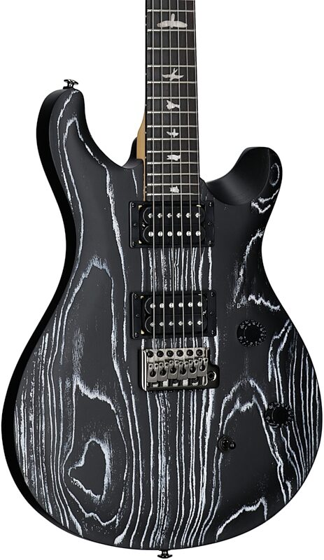 PRS SE Swamp Ash CE24 Sandblasted Limited Edition Electric Guitar (with Gig Bag), Sandblasted White, Full Left Front
