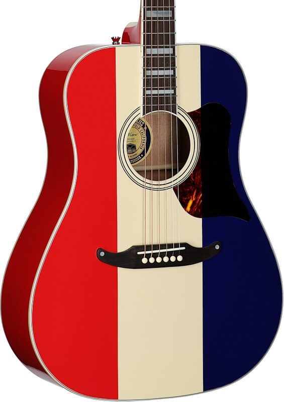 Fender Buck Owens Kingman Acoustic-Electric Guitar (with Case), Red White and Blue, Full Left Front
