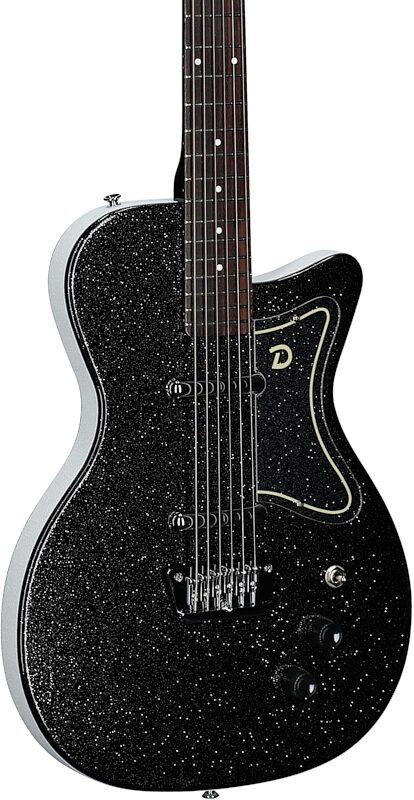 Danelectro '56 Baritone Electric Guitar, Black Metalflake, Full Left Front