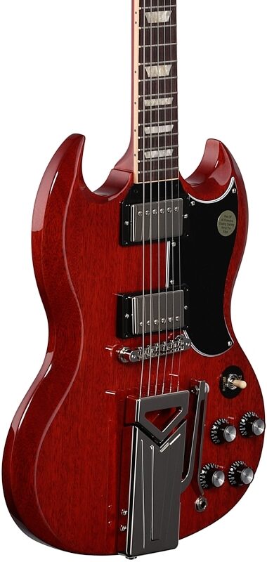 Gibson SG Standard '61 Sideways Vibrola Electric Guitar (with Case), Vintage Cherry, 18-Pay-Eligible, Full Left Front