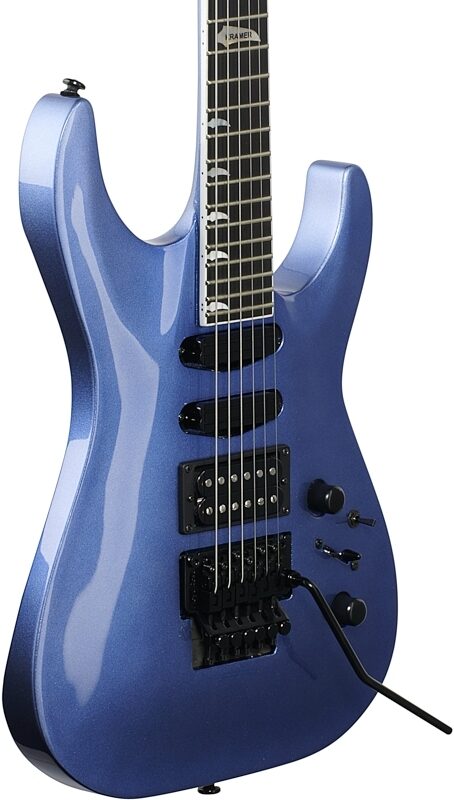 Kramer SM-1 Electric Guitar, with Black Floyd Rose, Candy Blue, Full Left Front