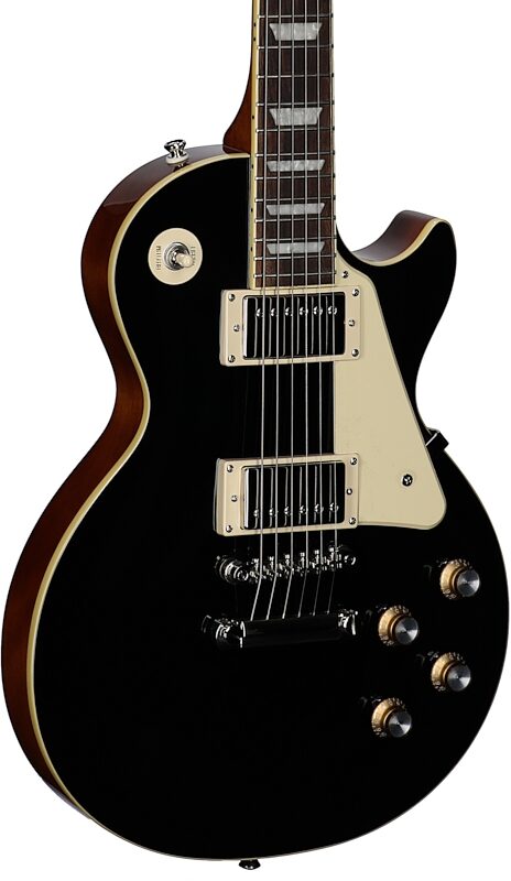 Epiphone Inspired by Gibson Les Paul Standard '60s Electric Guitar (with Gig Bag), Ebony, Full Left Front