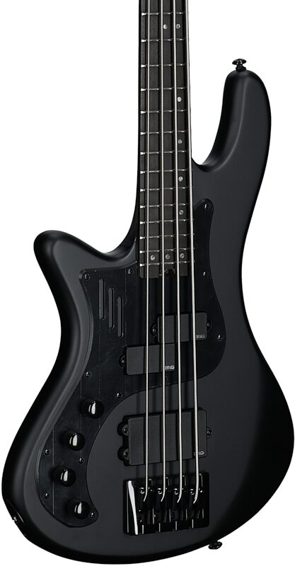 Schecter Stiletto Stealth-4 Pro EX Electric Bass, Left-Handed, Black, Full Left Front