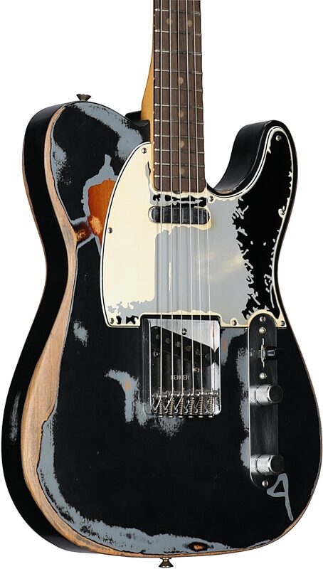 Fender Limited Edition Joe Strummer Telecaster Electric Guitar (with Case), Road Worn Black, Full Left Front