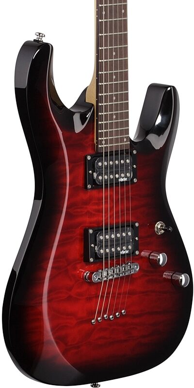 Schecter C-6 Plus Electric Guitar, See Thru Cherry Burst, Full Left Front