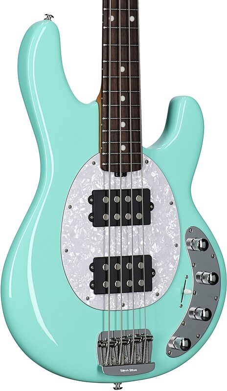 Ernie Ball Music Man StingRay Special HH Electric Bass (with Case), Laguna Green, Full Left Front