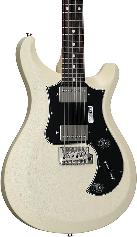 PRS Paul Reed Smith S2 Standard 24 Satin Pattern Thin Electric Guitar (with Gig Bag), Antique White, Full Left Front