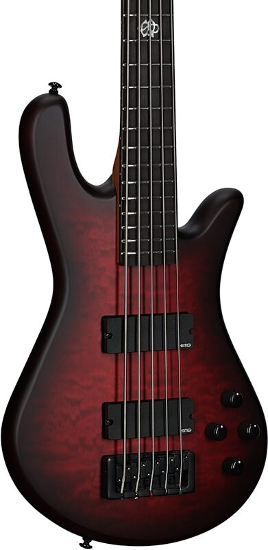 Spector NS Pulse II Electric Bass, 5-String, Black Cherry Matte, Full Left Front