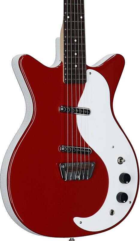 Danelectro Stock '59 Electric Guitar, Vintage Red, Full Left Front