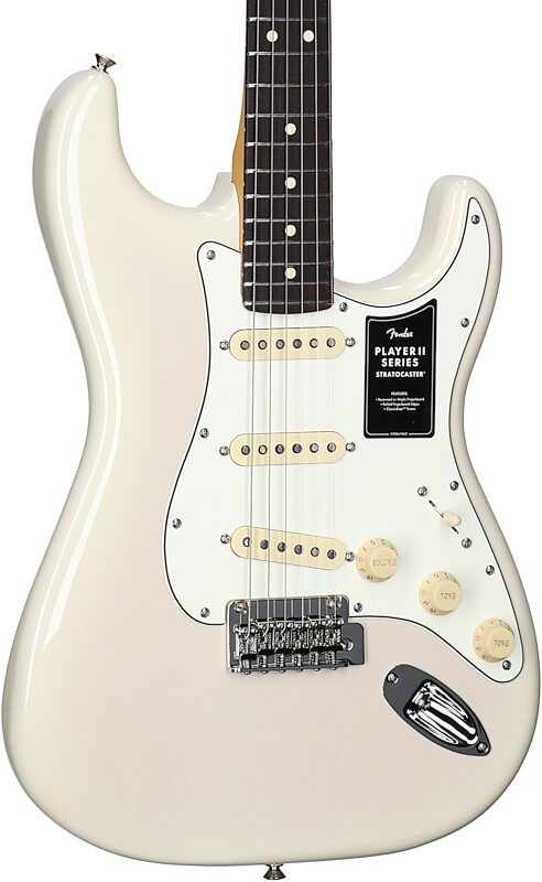 Fender Player II Stratocaster Chambered Ash Electric Guitar, Rosewood Fingerboard, White Blonde, Full Left Front