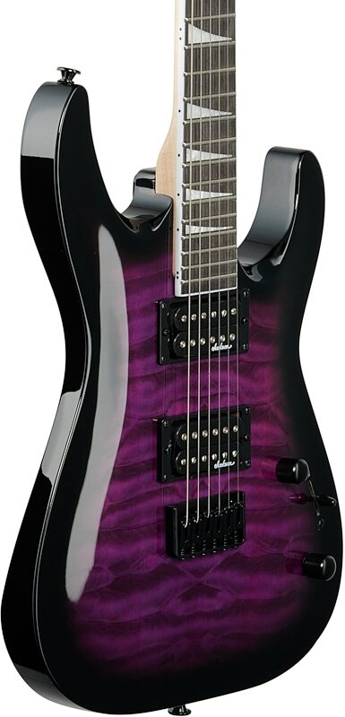 Jackson JS Dinky JS32Q DKAHT Electric Guitar, Transparent Purple Burst, Full Left Front