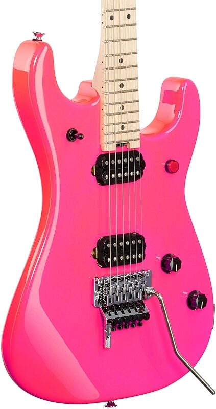 EVH Eddie Van Halen 5150 Series Standard Electric Guitar, Neon Pink, with Maple Fingerboard, Full Left Front