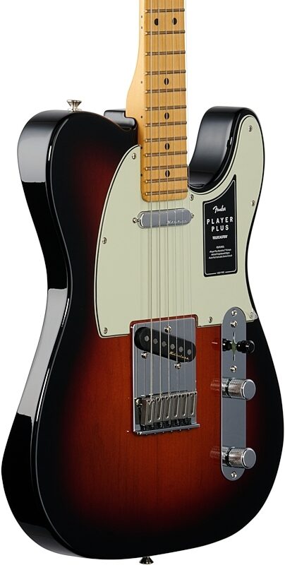 Fender Player Plus Telecaster Electric Guitar, Maple Fingerboard (with Gig Bag), 3-Color Sunburst, Full Left Front