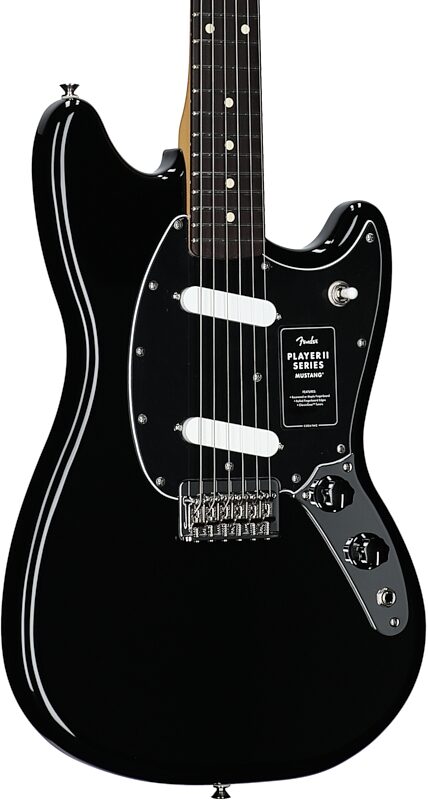 Fender Player II Mustang Electric Guitar, with Rosewood Fingerboard, Black, Full Left Front